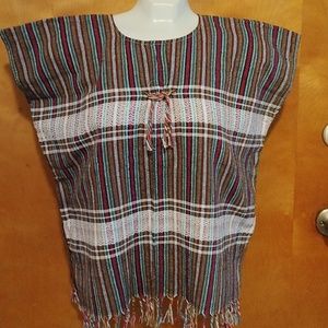 Oaxaca colorful cotton loom blouse is new without tag
